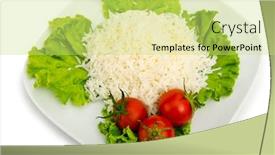  Presentation with served - Slides consisting of plain rice served background and a yellow colored foreground