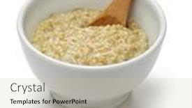  Presentation with plain - Colorful PPT layouts enhanced with plain-scottish-porridge-in-bowl backdrop and a soft green colored foreground