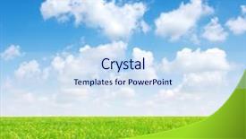  Presentation with white dove clouds - PPT theme featuring plain sky - field and white clouds background and a sky blue colored foreground