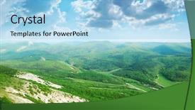  Presentation with beautiful-nature - Beautiful PPT theme featuring up sky fresh air enviroment - beautiful landscape in mountain composition backdrop and a light blue colored foreground