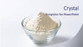  Presentation with glass of water - PPT layouts featuring plain white - measured portion of flour background and a sky blue colored foreground