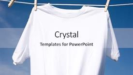  Presentation with plain - Presentation theme featuring plain white t-shirt hanging background and a sky blue colored foreground
