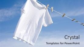  Presentation with plain - PPT theme consisting of plain white t-shirt hanging background and a light blue colored foreground
