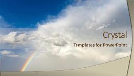 Presentation with rainbow over road - Presentation theme featuring rainbow over the plains background and a lemonade colored foreground