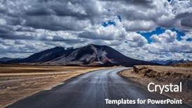  Presentation with highway - PPT theme consisting of tranning - trans-himalayan manali-leh highway in himalayas background and a dark gray colored foreground