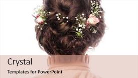 Presentation with haircut - Presentation theme with plaited - back view of beautiful haircut background and a coral colored foreground