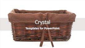  Presentation with wicker - Presentation theme consisting of plaited - empty wicker basket on white background and a tawny brown colored foreground