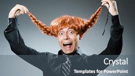  Presentation with hair - Presentation theme enhanced with plaited - funny man with red hair background and a ocean colored foreground