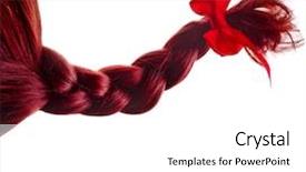  Presentation with red bow - PPT theme featuring plaited - natural hair braided with red background and a white colored foreground