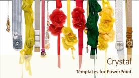  Presentation with colorful flower - Slide deck with plaited - set of woman many colorful background and a cream colored foreground