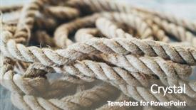  Presentation with close up view of the compass on old paper - PPT theme consisting of plaited - thick old rope close-up view background and a gray colored foreground