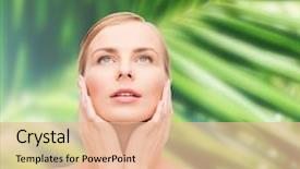  Presentation with health - Presentation theme enhanced with hand plams - health and beauty concept background and a lemonade colored foreground