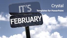  Presentation with february - Cool new presentation with 2015 plan - it's february sign with clouds backdrop and a ocean colored foreground
