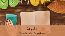  Presentation with planning - Colorful presentation theme enhanced with s plan - planning a beach trip woman's backdrop and a coral colored foreground