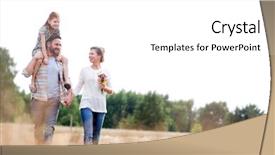  Presentation with wife - PPT theme with plan ahead - young caucasian family walking across background and a white colored foreground