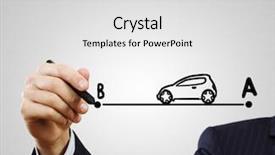  Presentation with way - Cool new theme with plan b - close up of male hand backdrop and a light gray colored foreground