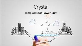  Presentation with way - Slide set with plan b - close up of male hand background and a light gray colored foreground