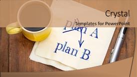  Presentation with napkin - Audience pleasing slide set consisting of plan a and b concept backdrop and a coral colored foreground