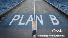  Presentation with business plan - Slides with plan b message on road background and a gray colored foreground