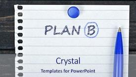  Presentation with business plan cover page images - PPT theme enhanced with plan b text on page background and a sky blue colored foreground