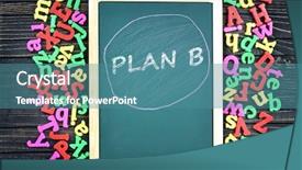  Presentation with magnetic - Theme featuring plan b text on school background and a teal colored foreground