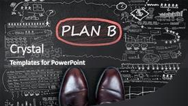  Presentation with business plan - Cool new theme with plan b word and business backdrop and a dark gray colored foreground