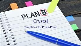 Presentation with campaign plan - Audience pleasing PPT theme consisting of plan b word on notepad backdrop and a sky blue colored foreground