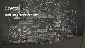  Presentation with ideas - Theme featuring plan backgrounds - business sketch ideas against dark background and a dark gray colored foreground