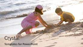  Presentation with young children at school - Beautiful theme featuring plan build - two young children making sand backdrop and a lemonade colored foreground