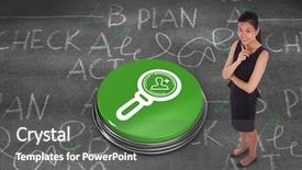  Presentation with composite - Theme with plan check act - composite image of thoughtful businesswoman background and a gray colored foreground