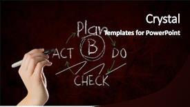  Presentation with abstract digital business interface - Presentation consisting of plan check act - digital composite of hand writing background and a black colored foreground