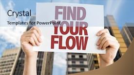  Presentation with find - Presentation design consisting of plan check act - find your flow placard background and a light blue colored foreground