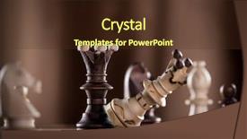  Presentation with action plan - Slides enhanced with plan check action - black chess king crashes white background and a tawny brown colored foreground