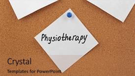  Presentation with cyber sex word written - PPT theme having plan check action - word physiotherapy written on sticky background and a  colored foreground
