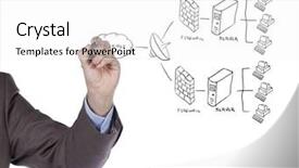  Presentation with firewall - Presentation featuring plan for a firewall system background and a white colored foreground