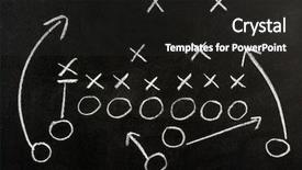  Presentation with football - Slides having plan of a football game background and a dark gray colored foreground