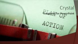  Presentation with action plan - Presentation design enhanced with plan-of-action-text-written background and a soft green colored foreground