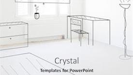  Presentation with apartment - Presentation featuring plan of new empty apartment background and a white colored foreground