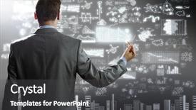  Presentation with security - Amazing PPT theme having plan security - rear view of businessman touching backdrop and a dark gray colored foreground