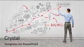  Presentation with ideas - Amazing slide deck having plan success - businessman presenting his ideas backdrop and a light gray colored foreground