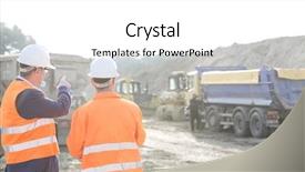  Presentation with transportation plan - Presentation design with plan to colleague at construction background and a white colored foreground