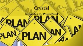  Presentation with road - Presentation theme consisting of plan written on multiple road background and a gold colored foreground