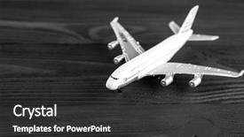  Presentation with fighter plane old airplane - PPT layouts with plane airplane isolated on wood background and a dark gray colored foreground