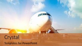  Presentation with airport - Slide deck with plane and the airport background and a red colored foreground