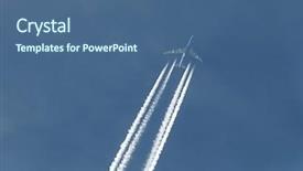  Presentation with altitude - PPT theme featuring co2 emmissions transport - plane at cruising altitude background and a ocean colored foreground