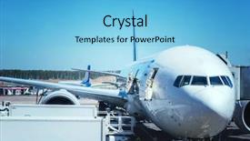  Presentation with loading - Colorful PPT theme enhanced with plane at the airport backdrop and a light blue colored foreground