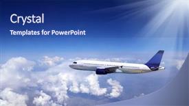  Presentation with fly - Amazing slides having plane blue - airplane at fly backdrop and a navy blue colored foreground