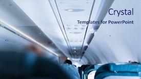  Presentation with cabin - Slide deck having plane cabin background and a light blue colored foreground