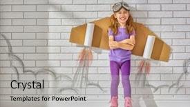  Presentation with cosmicastronomy astronaut - Slide set featuring plane children - child is dressed background and a light gray colored foreground