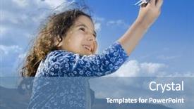  Presentation with children playing - Theme with sexy woman with guitar isolated on white background background and a gray colored foreground